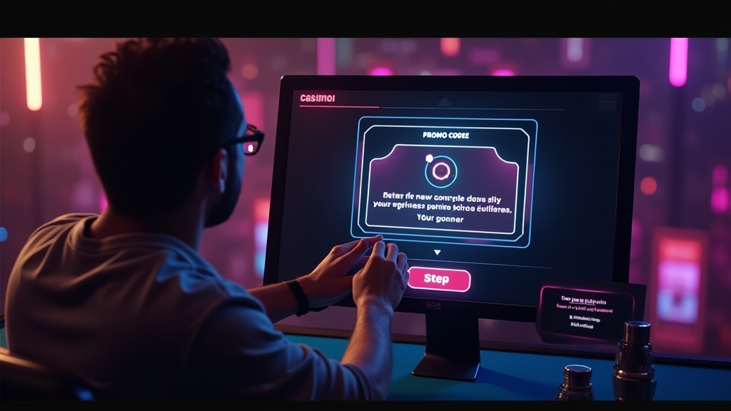 Usuário resgatando um código promocional em interface de cassino