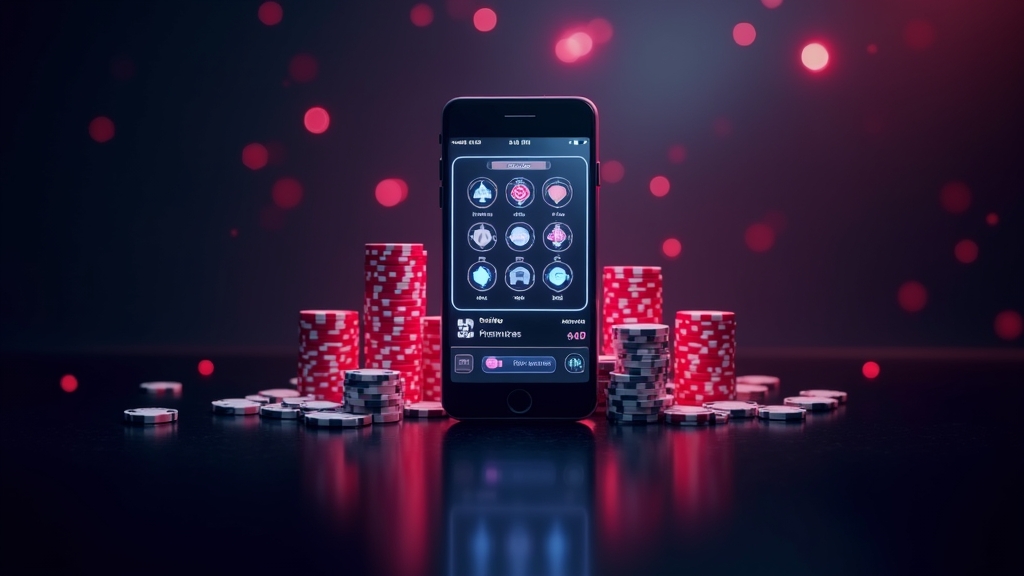 Celular com interface do app 9bet em ambiente de cassino